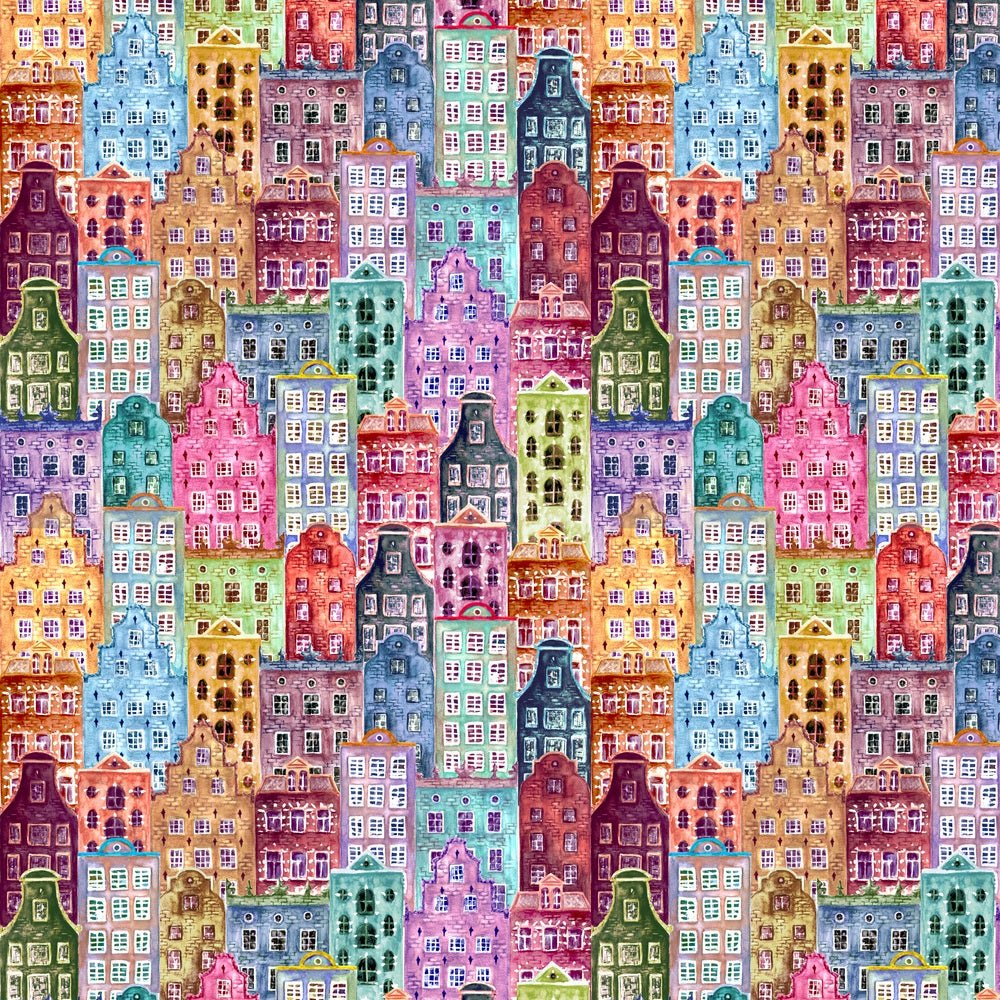 Colorful City Fabric