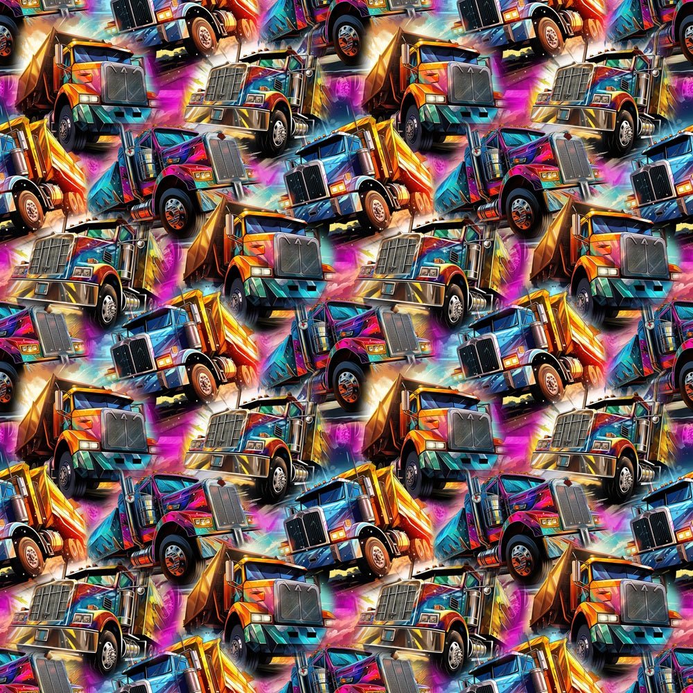 Colorful Dump Truck Fabric