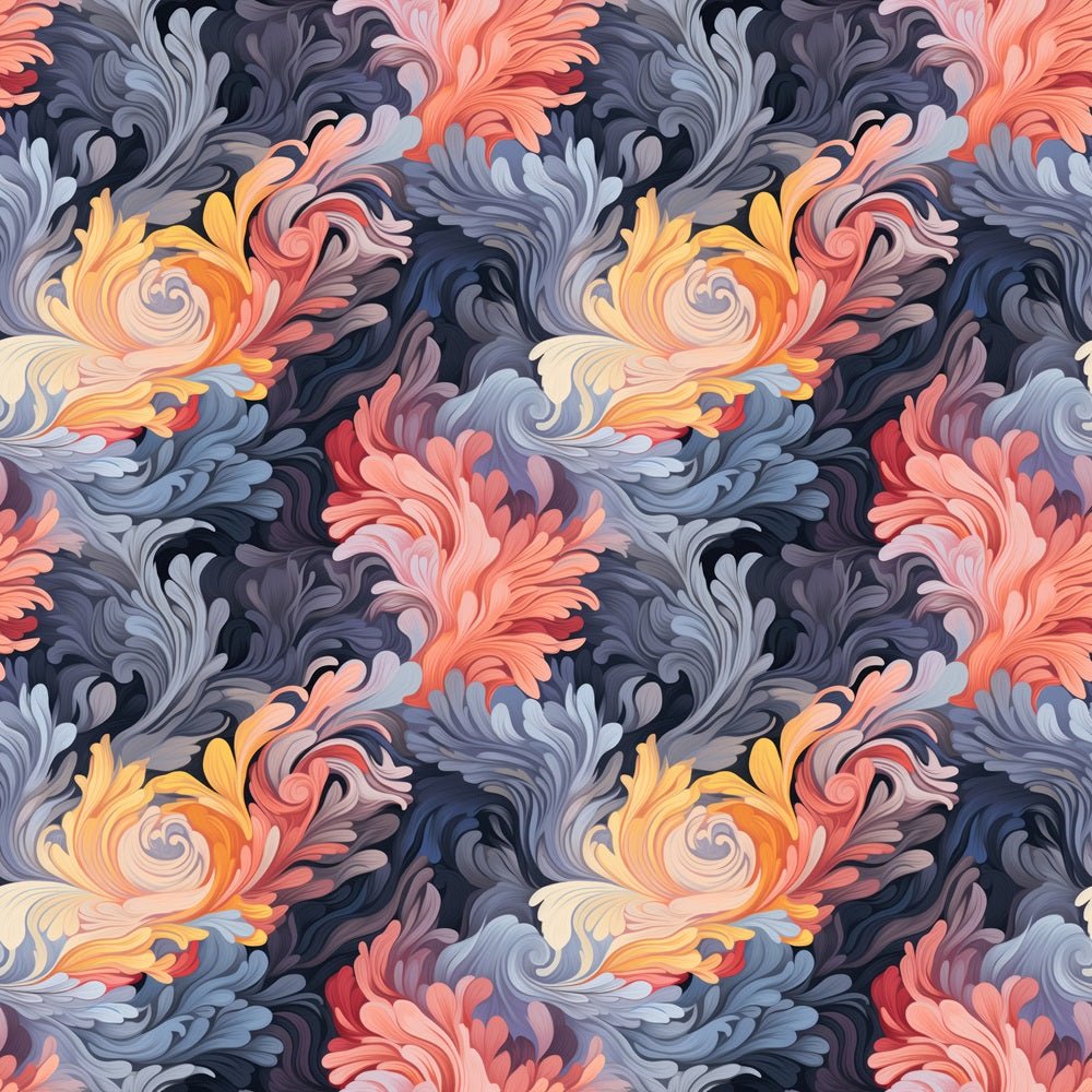 Colorful Flowing Flowers Fabric