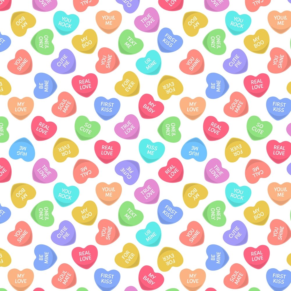 Colorful Heart Candies Fabric