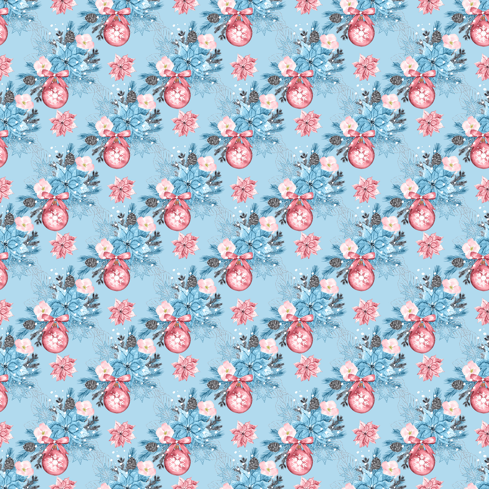 Colorful Ornaments Fabric - Blue