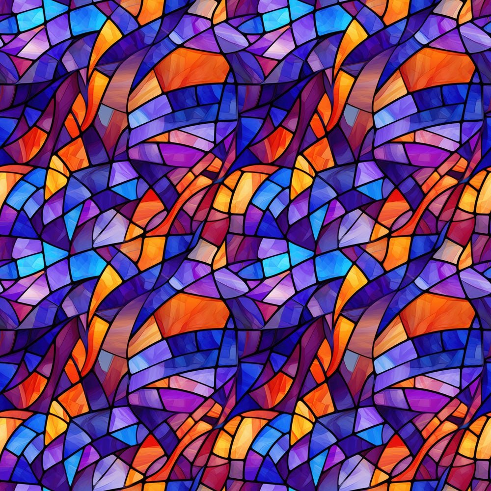 Colorful Stained Glass Fabric