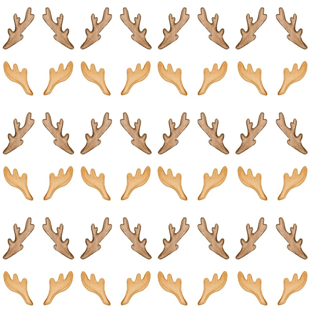 Watercolor Deer Antlers Allover Fabric