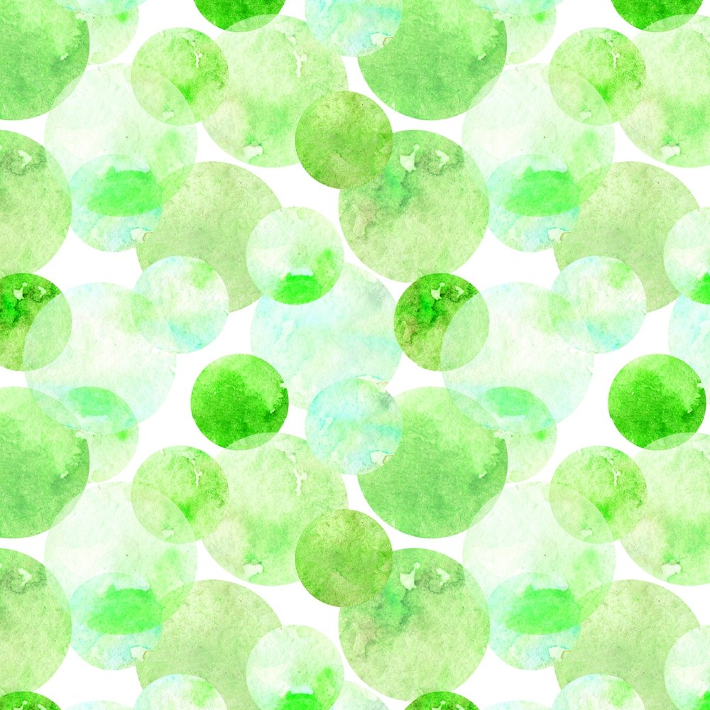 Watercolor Dots Fabric - Green