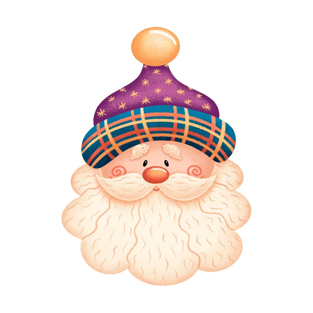 Cartoon Santa Clause Fabric Panel - Variation 1