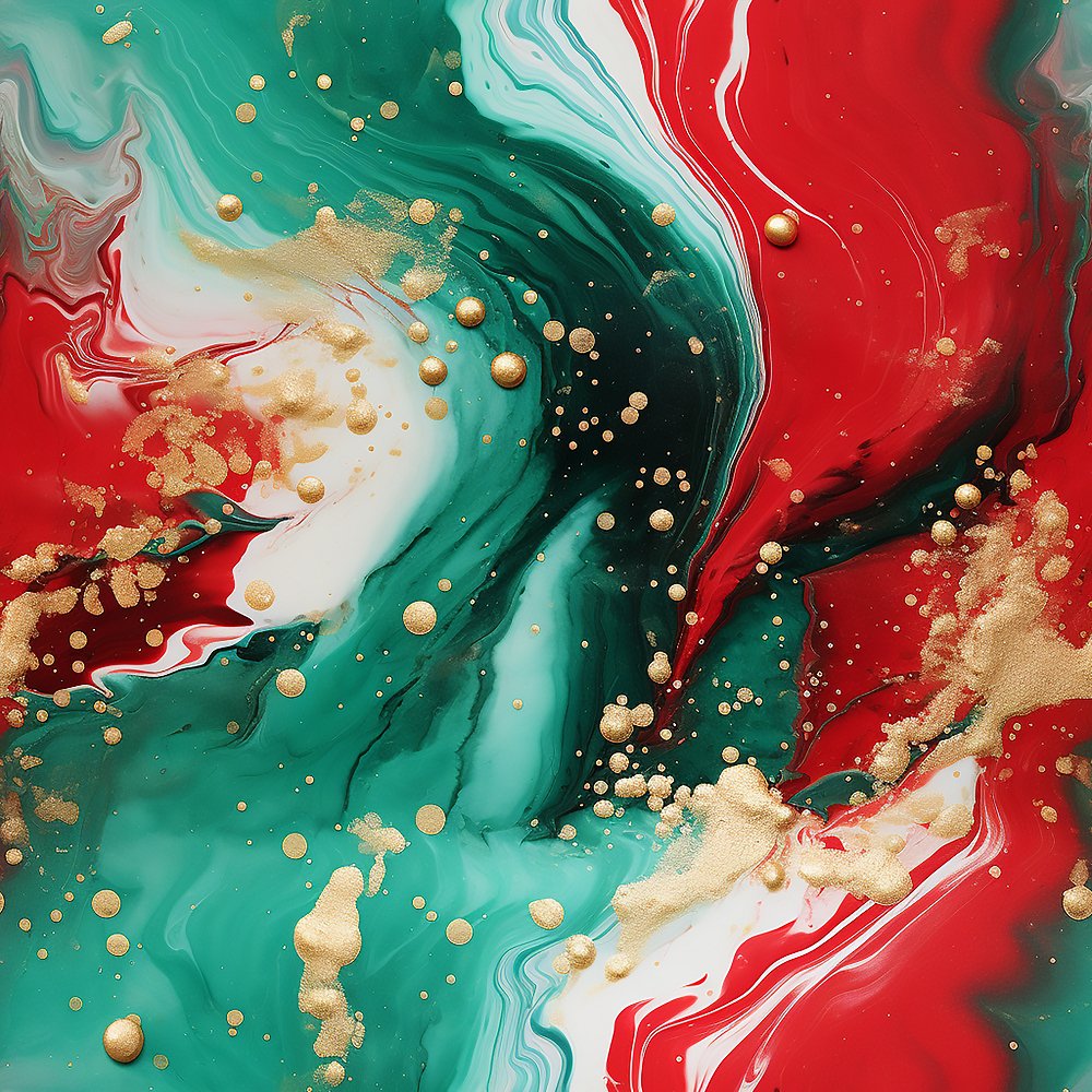 Christmas Abstract Marble Pattern #1 Fabric