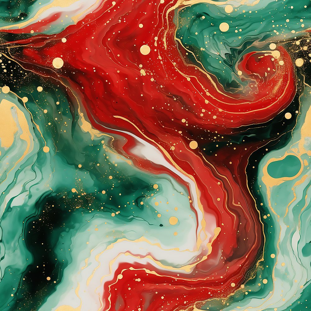 Christmas Abstract Marble Pattern #5 Fabric