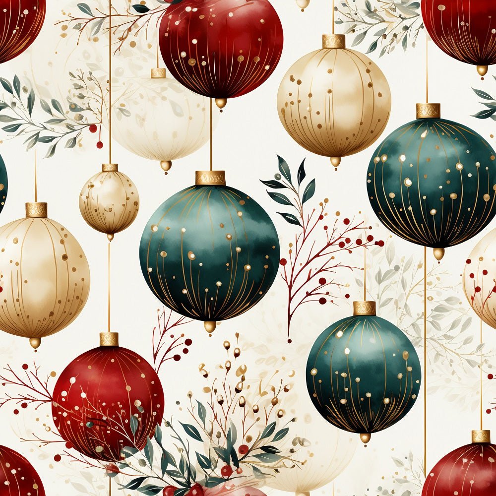 Christmas Bulbs Pattern #10 Fabric
