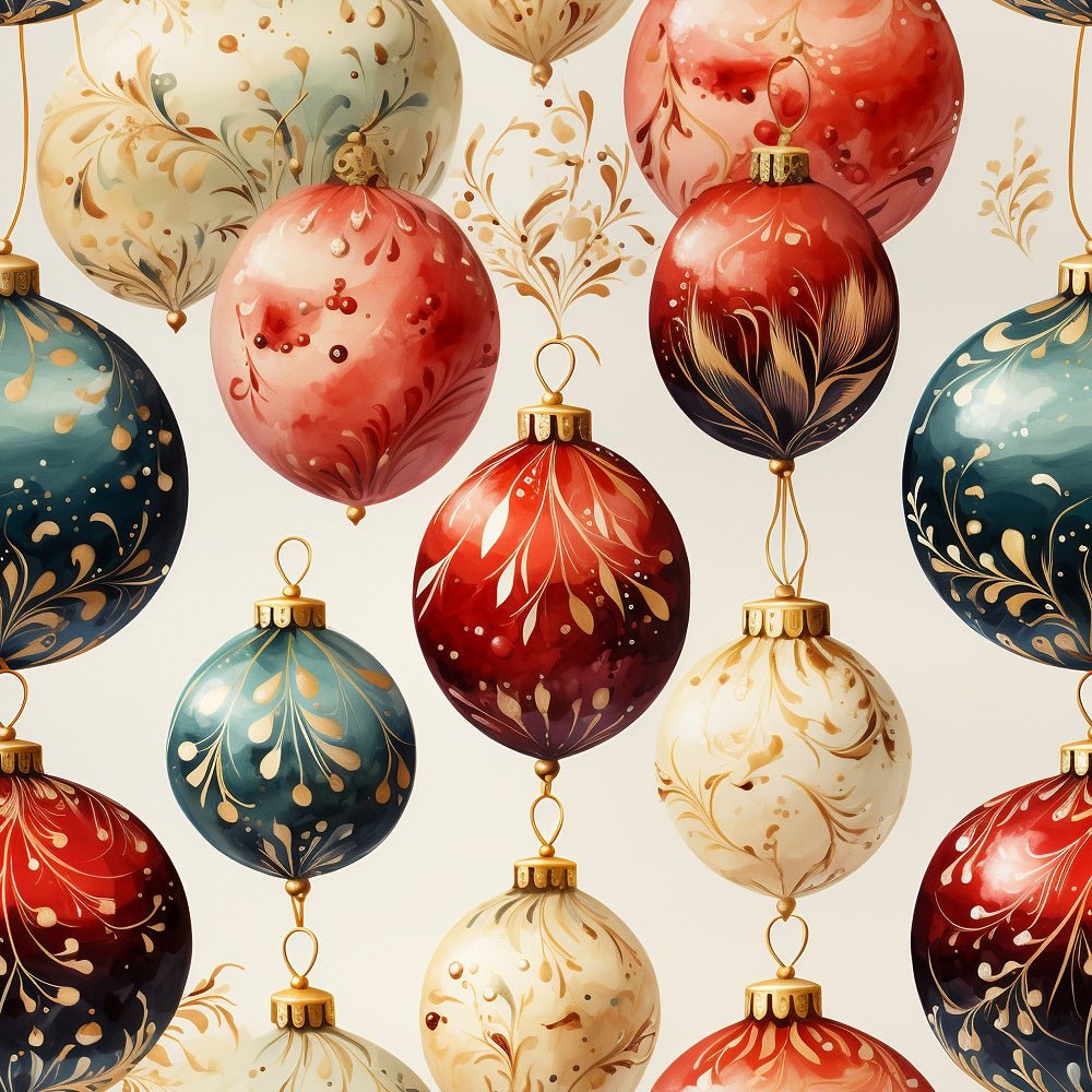 Christmas Bulbs Pattern #4 Fabric