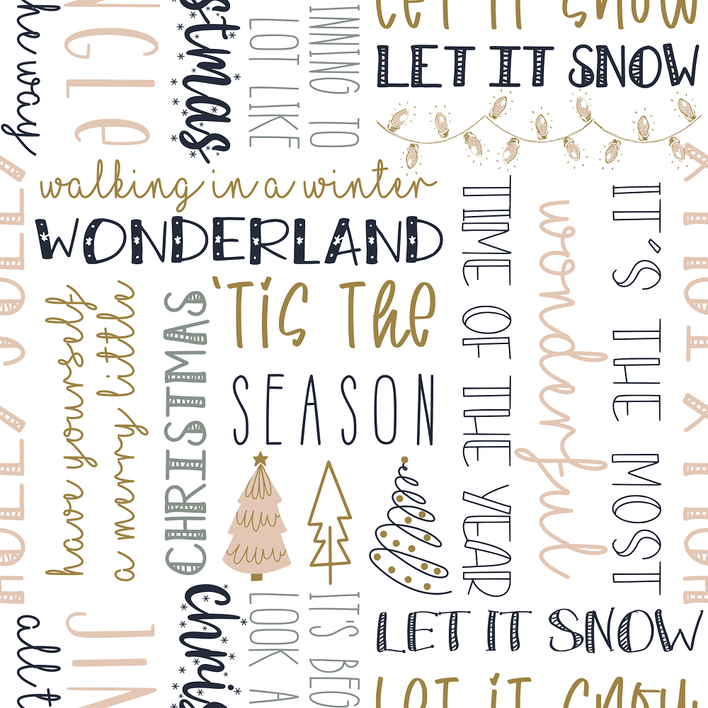 Cider & Sage Christmas Font Fabric