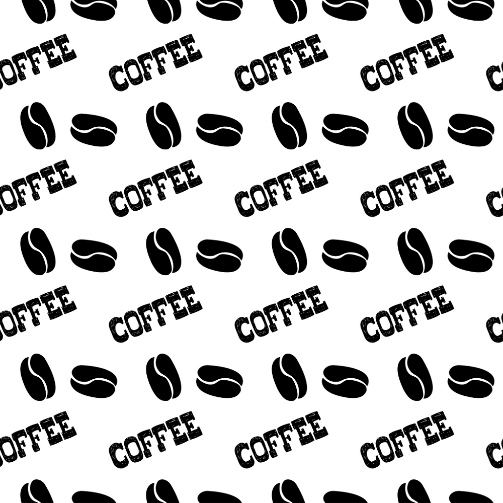 Coffee Beans & Words Fabric