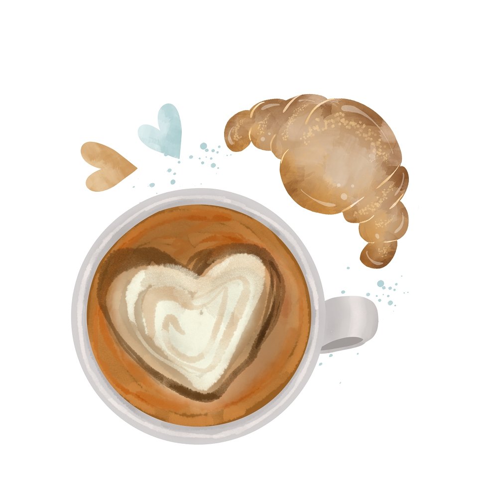 Coffee Elements Fabric Panel - Variation 4