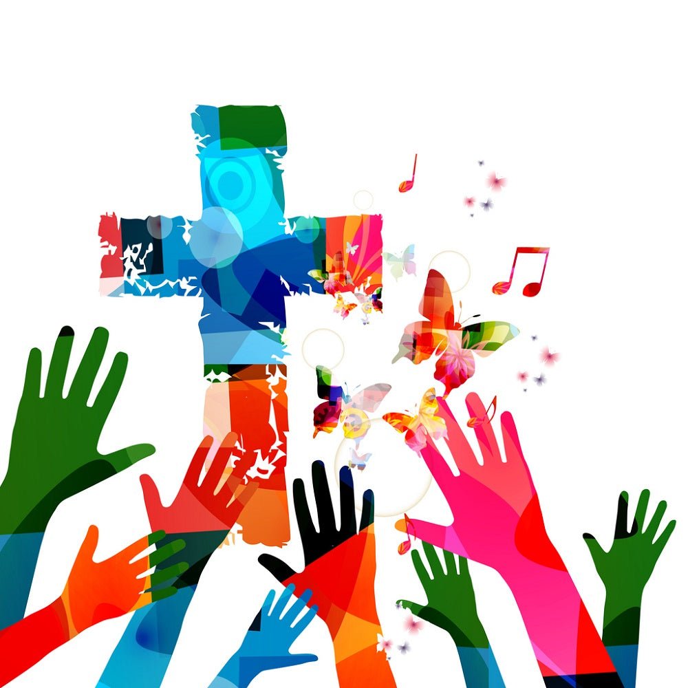 Colorful Praise and Worship Fabric Panel