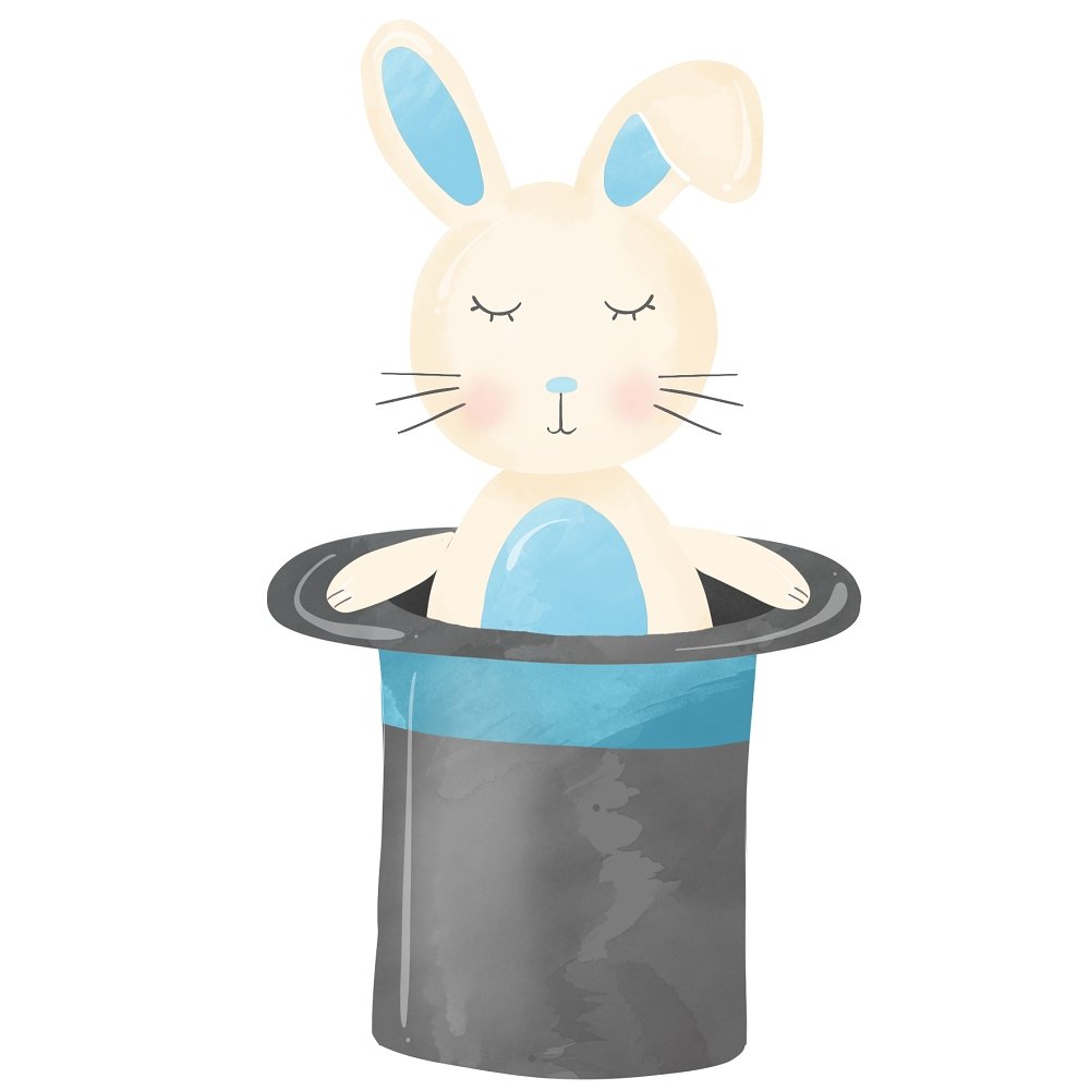 Watercolor Circus Rabbit Fabric Panel