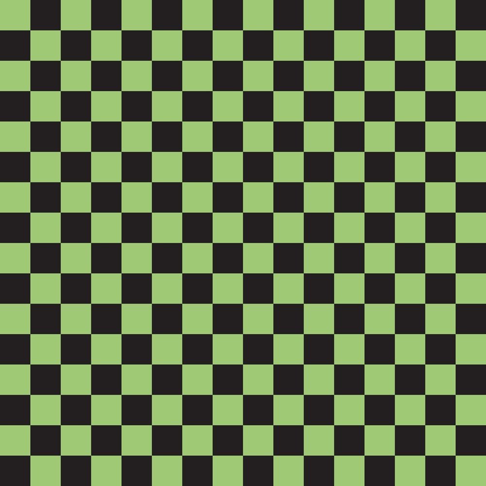 Checkered Basics Fabric - Pistachio Green on Black