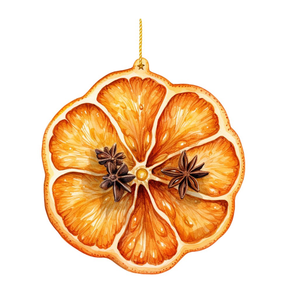 Christmas Dessert Candied Orange #3 Fabric Panel