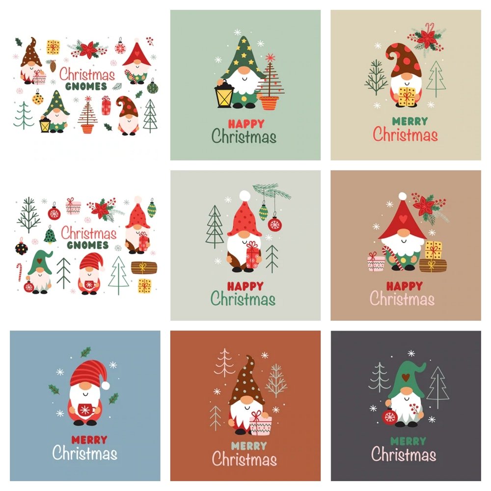 Christmas Gnomes Fabric Panels Bundle