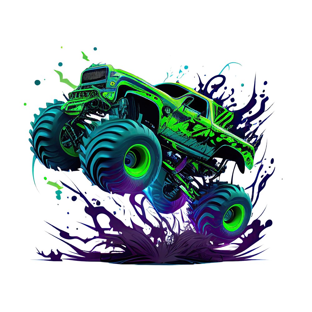 Cool Monster Trucks #3 Fabric Panel
