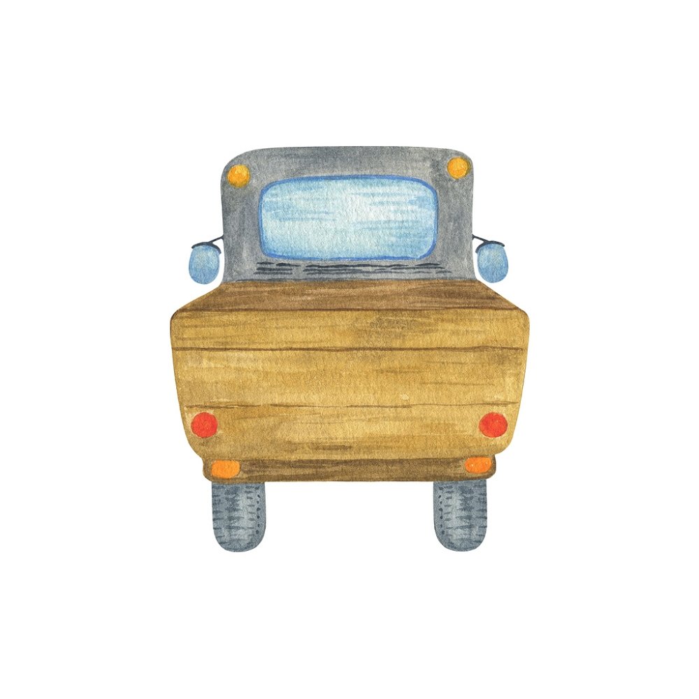 Vintage Wooden Pickup Truck Bed Fabric Panel