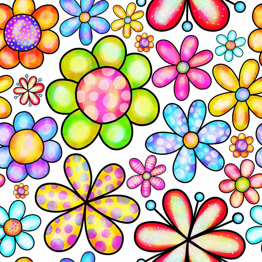 Watercolor Allover Floral Collage #5 Fabric