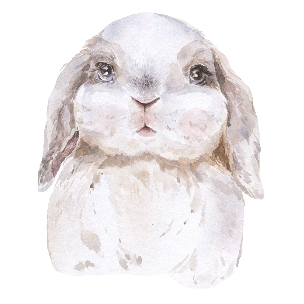 Watercolor Bunny Fabric Panel