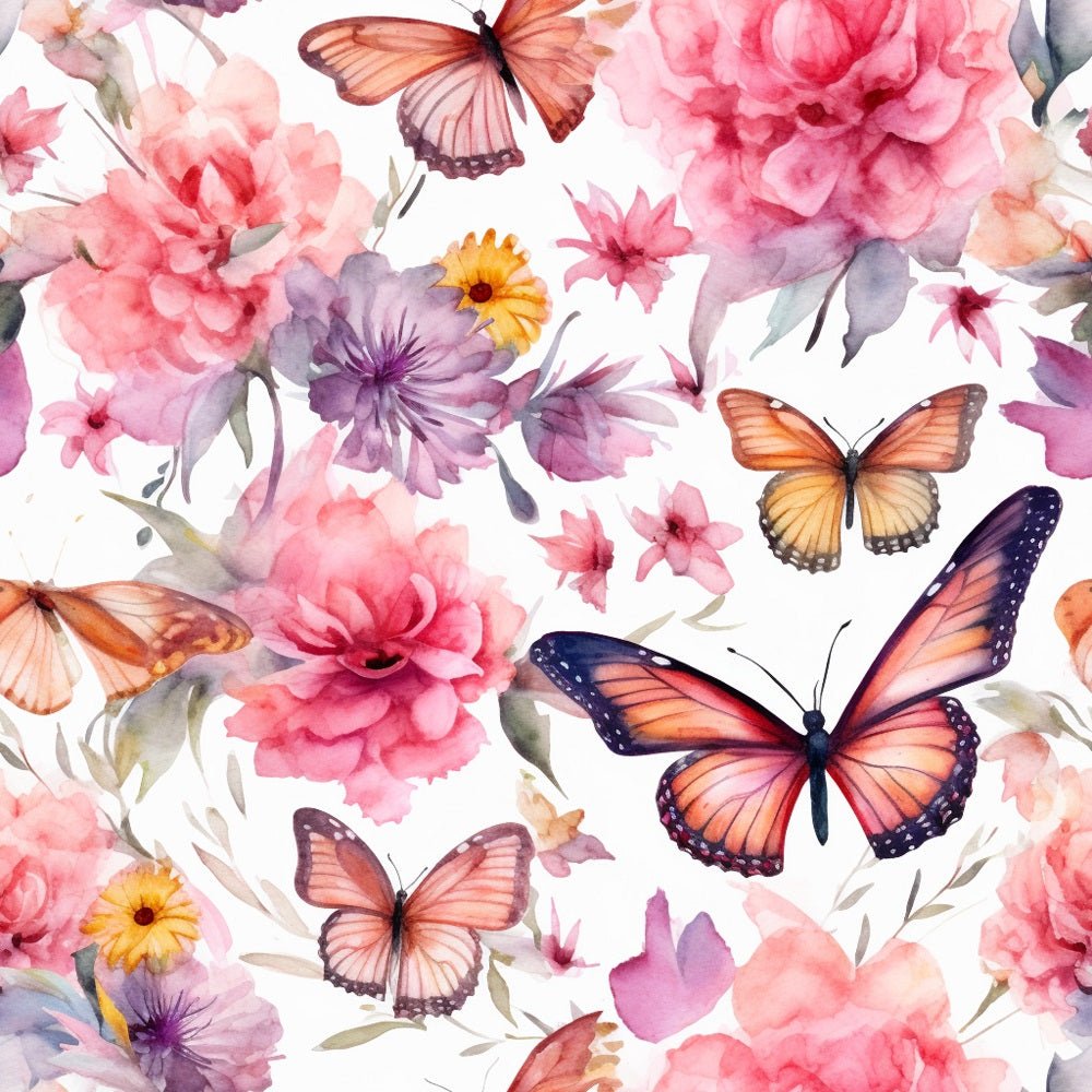 Watercolor Butterflies Pattern #5 Fabric
