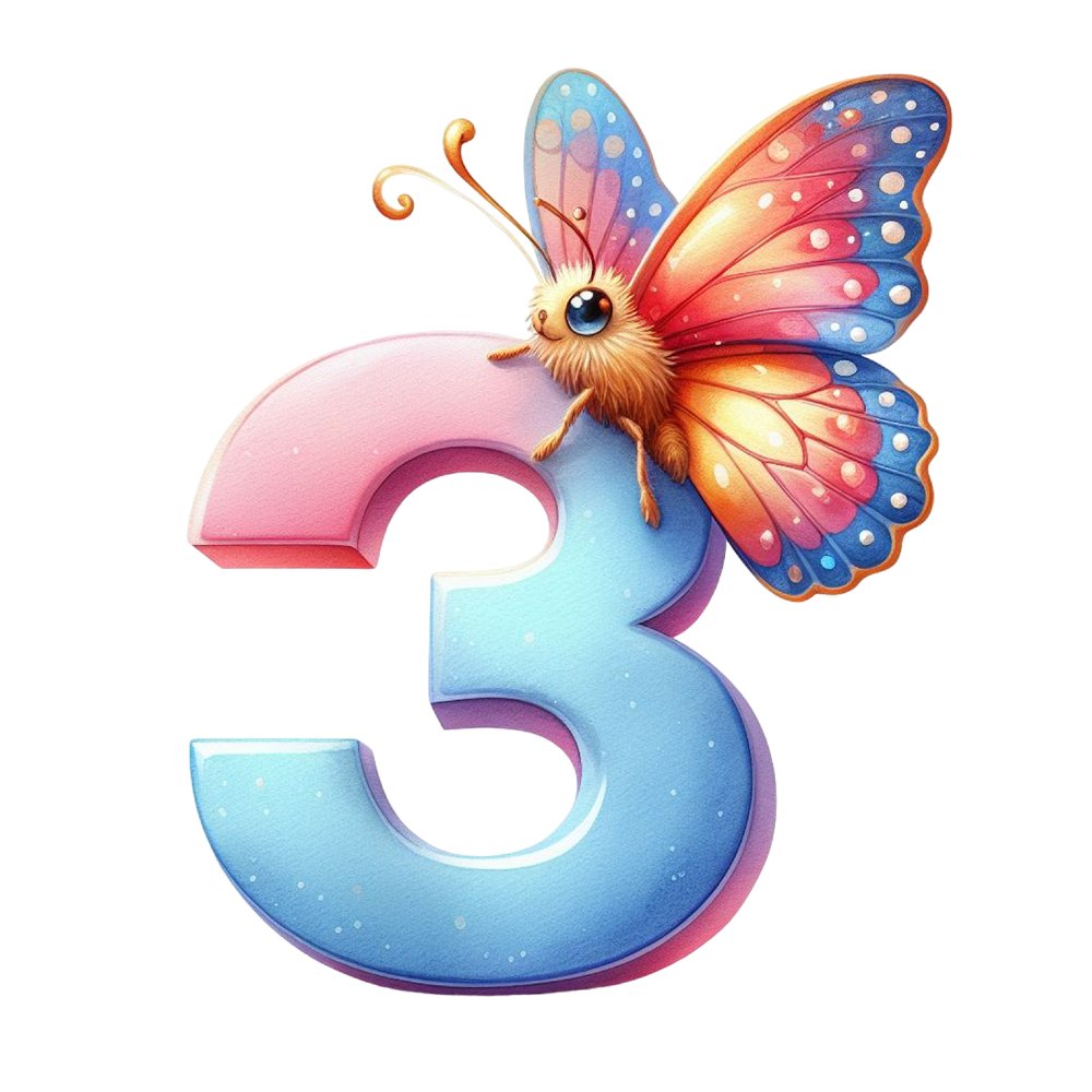 Watercolor Butterfly Number ''3'' Fabric Panel
