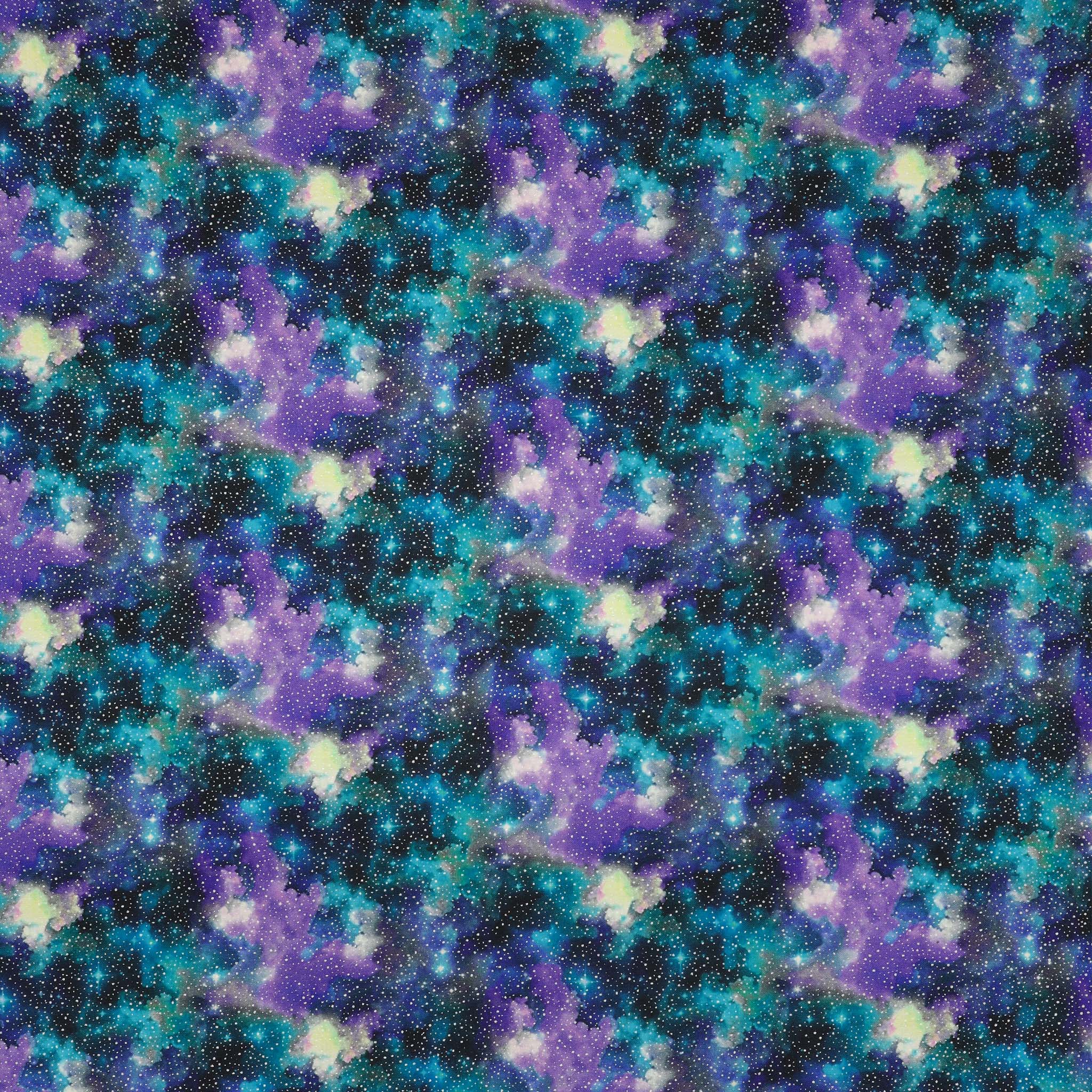 Celestial Skies Fabric Collection - Light Show Sky Blue/Purple