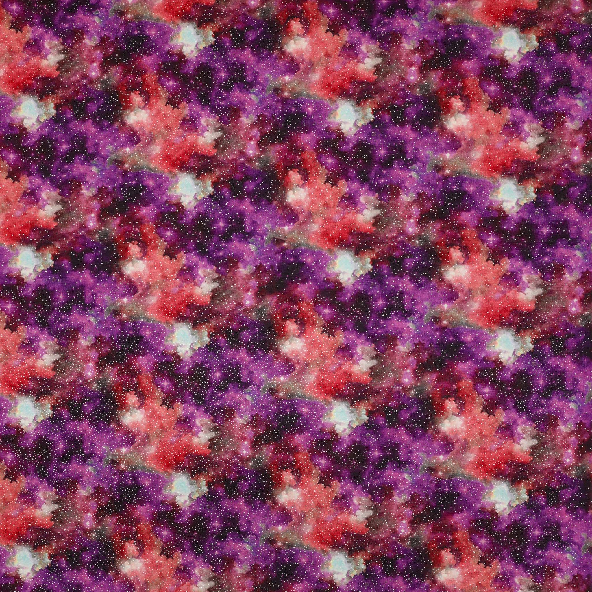 Celestial Skies Fabric Collection - Light Show Sky Fuchsia/Coral