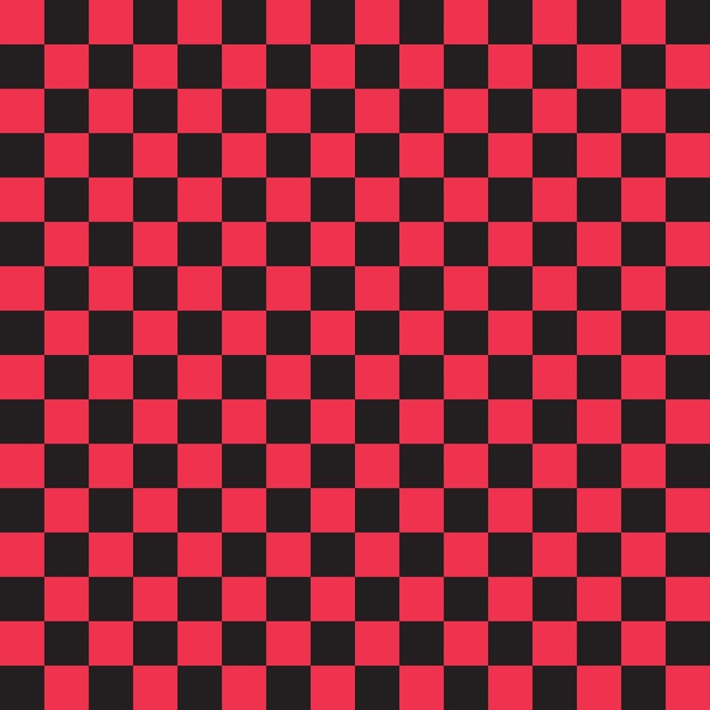 Checkered Basics Fabric - Red on Black