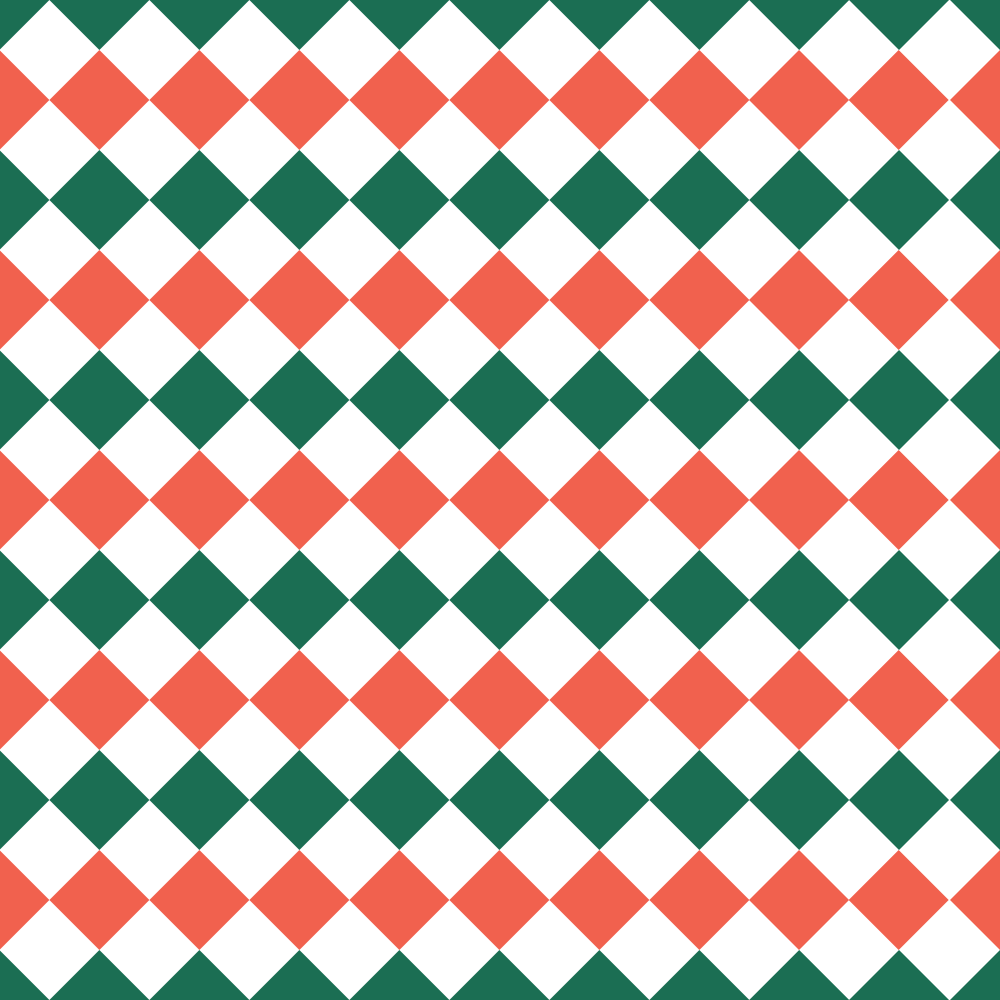 Checkered Diamond Pattern Basics Fabric - Christmas