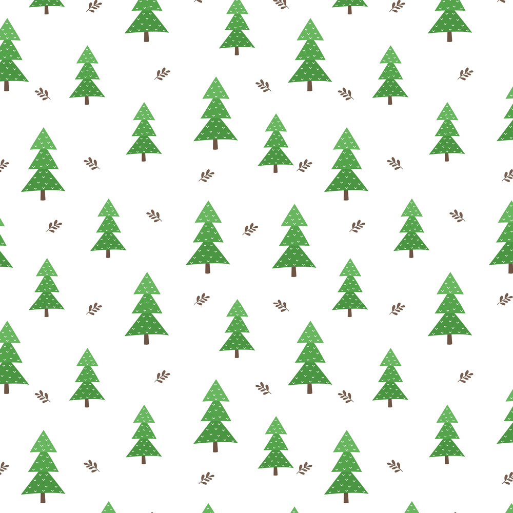 Christmas Trees In The Forest Fabric - Green
