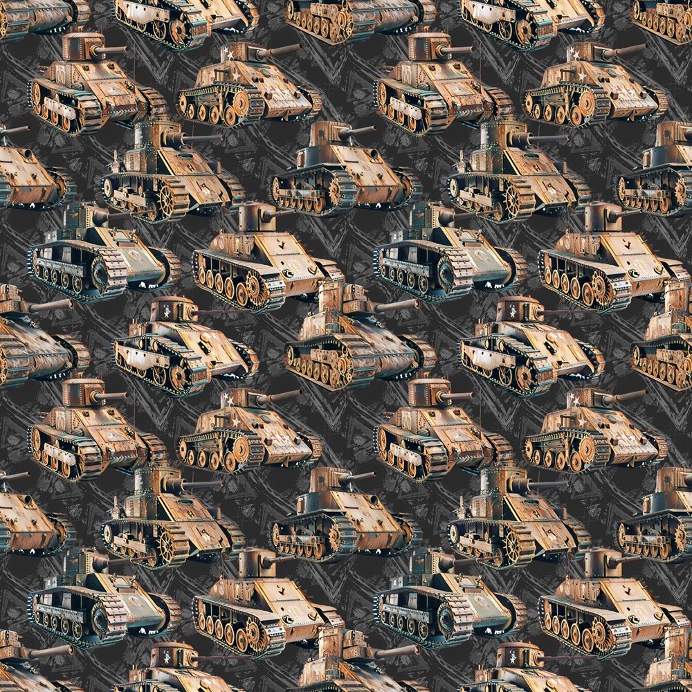 Vintage Military Tank Fabric