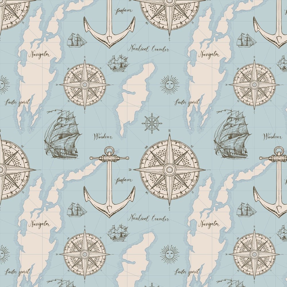 Vintage Travel Map Fabric