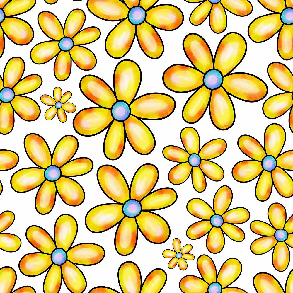 Watercolor Allover Floral Collage #1 Fabric