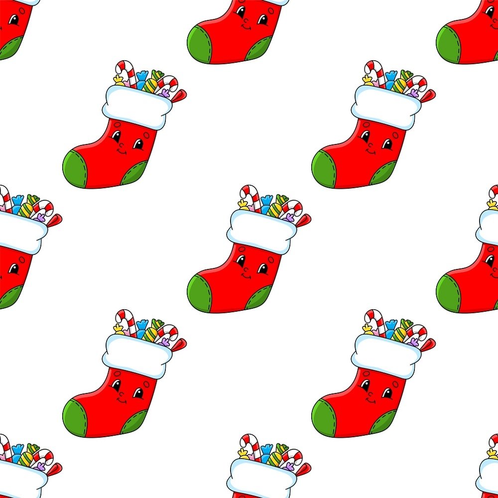 Cartoon Christmas Stockings Fabric