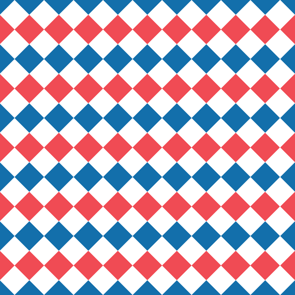 Checkered Diamond Pattern Basics Fabric - Patriotic