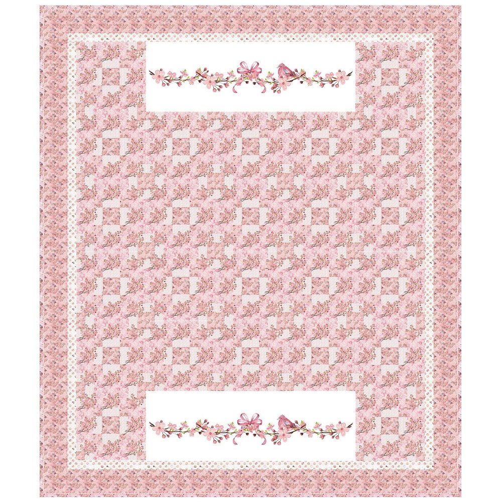 Cherry Blossom Quilt Kit - 72 1/2" x 84 1/2"