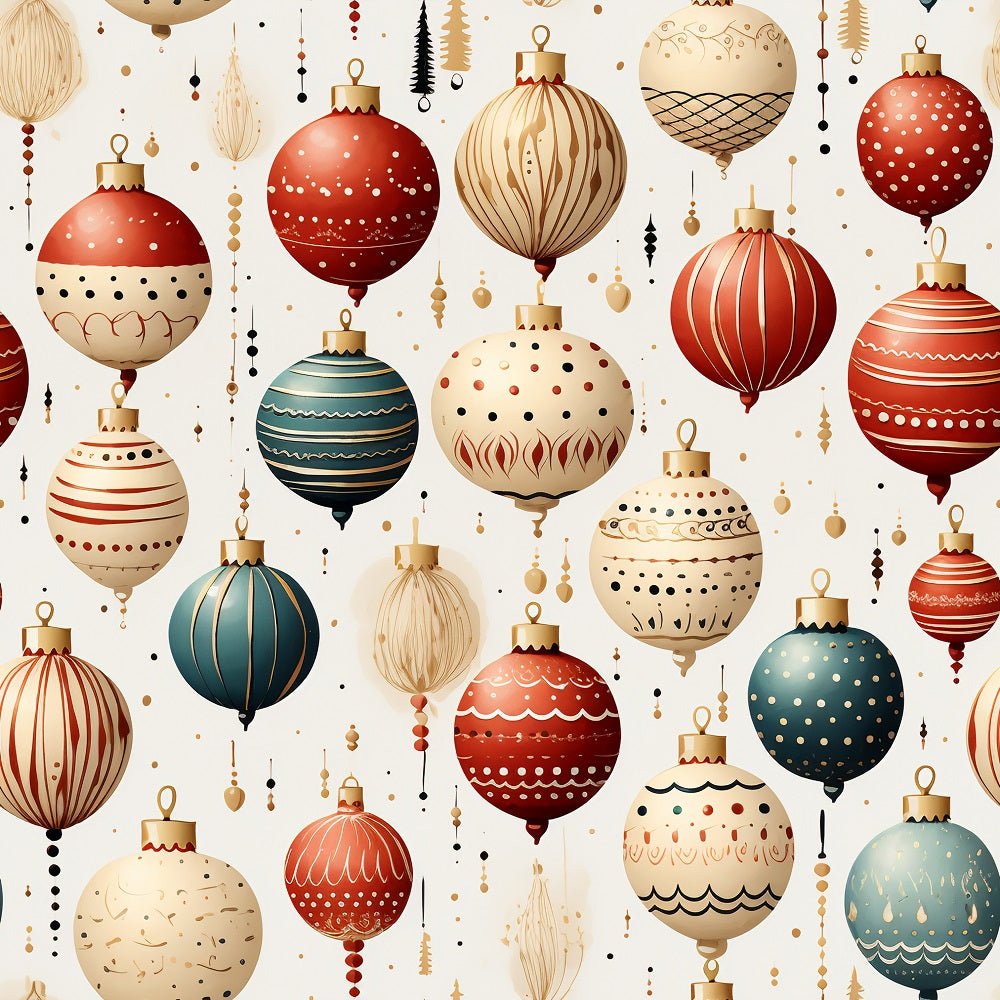 Christmas Bulbs Pattern #2 Fabric