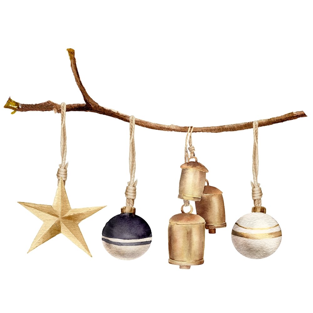 Christmas Farmhouse Gnome Ornaments #1 Fabric Panel