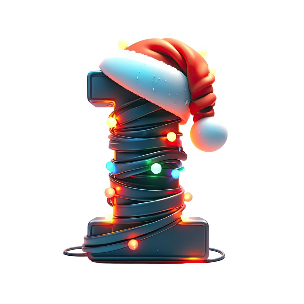 Christmas Lights Wrapped Letter ''I'' Fabric Panel