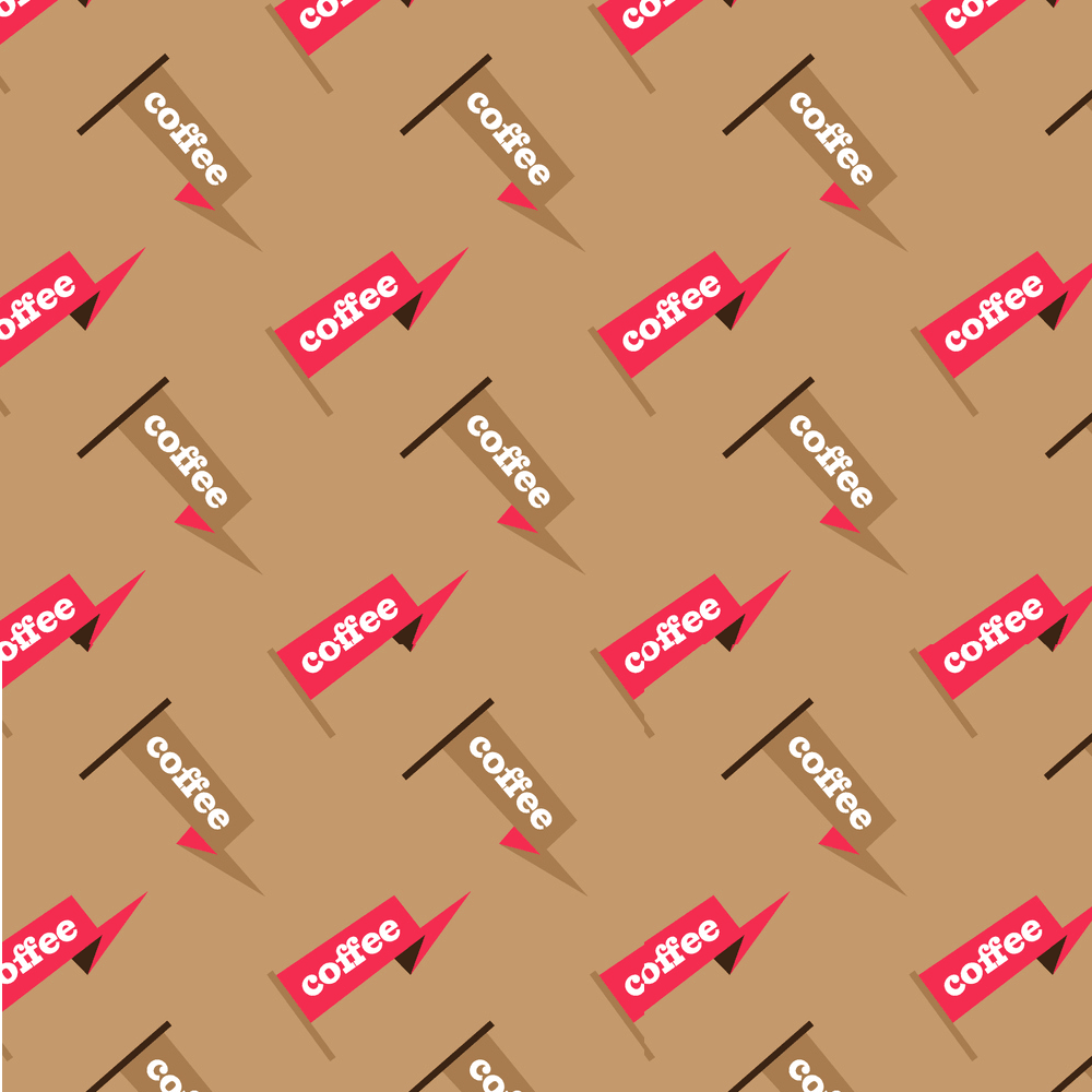 Coffee Banner Fabric - Brown