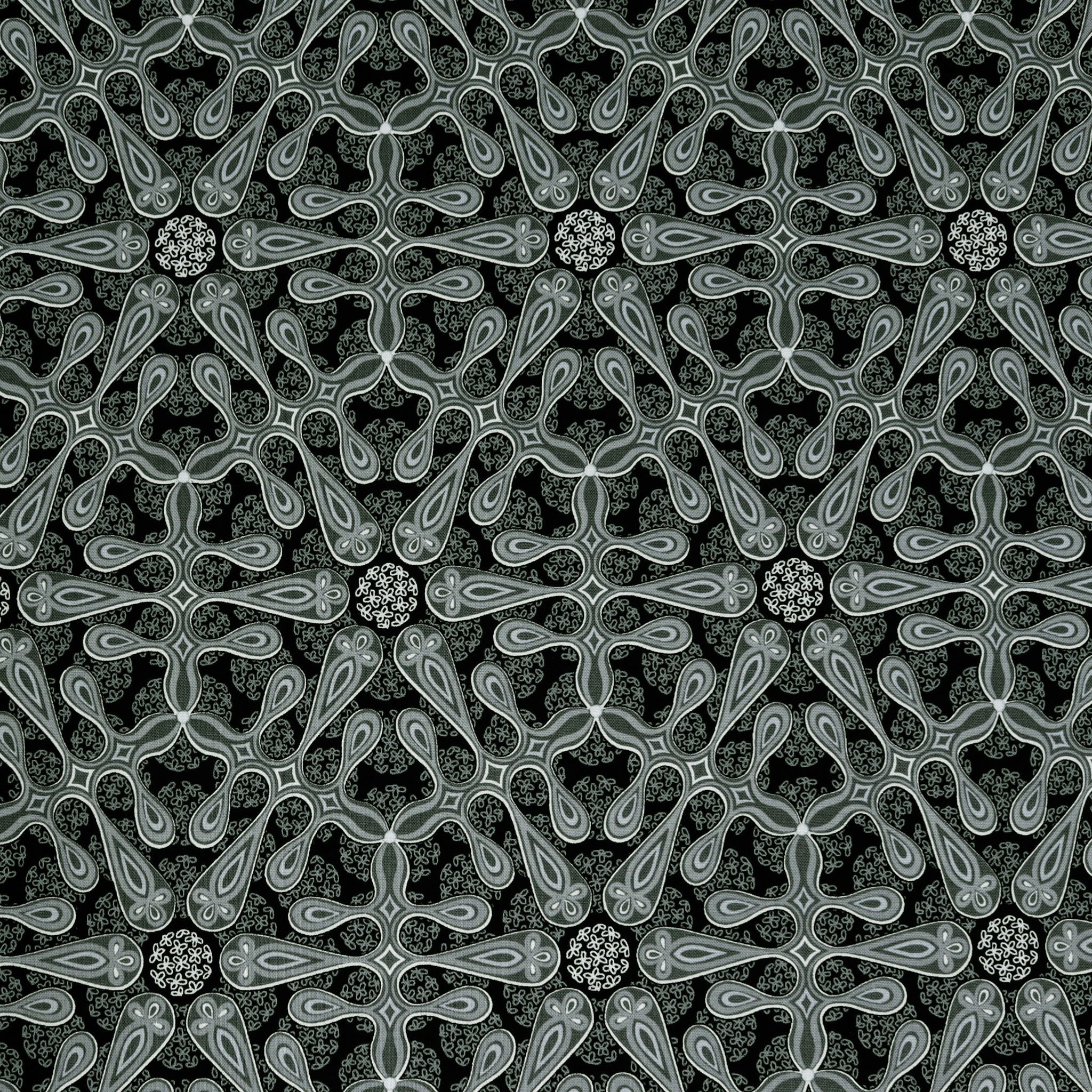 Botanica Fabric Collection - Medallion Steel