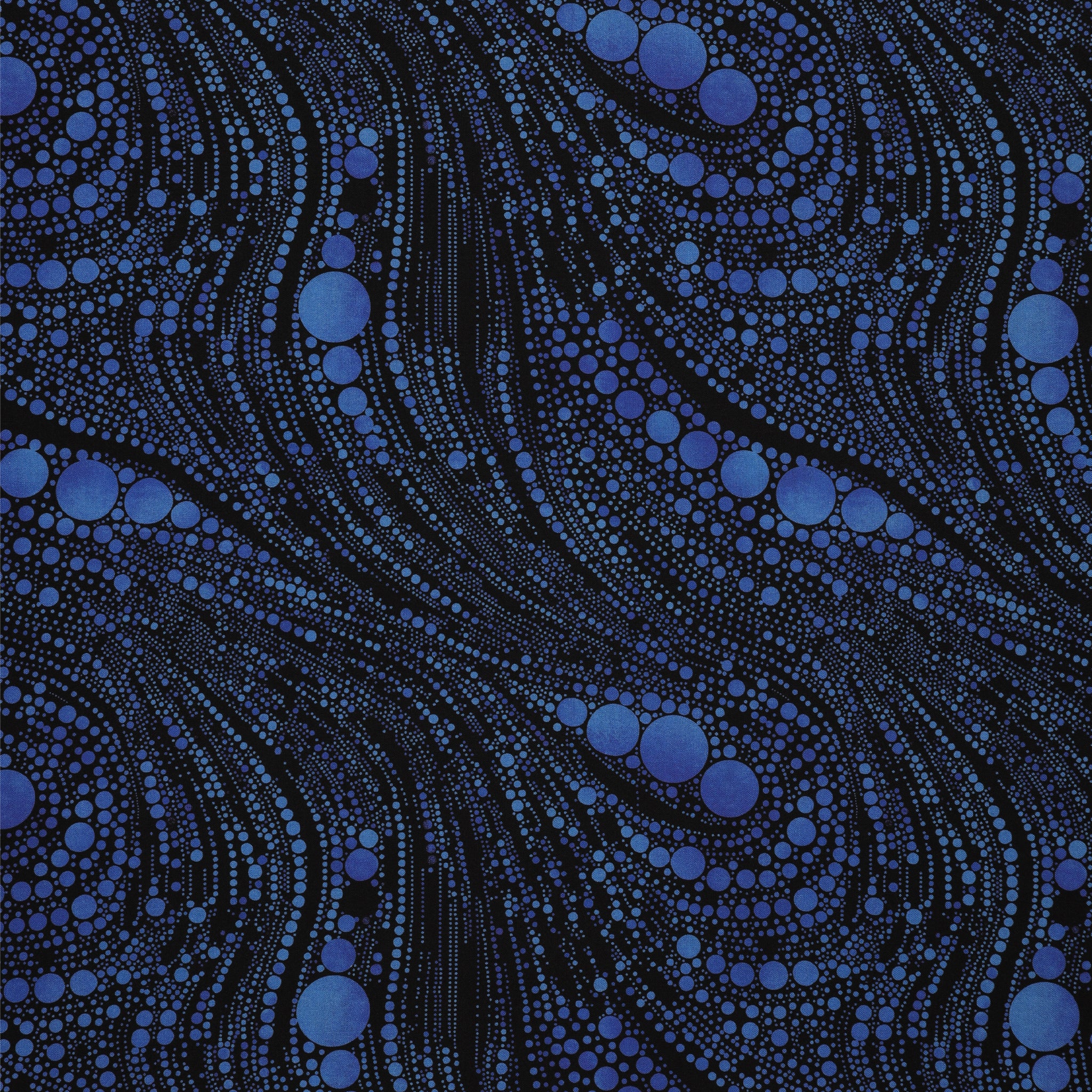 Cat Artistry Fabric Collection - Circled Swirl Blue