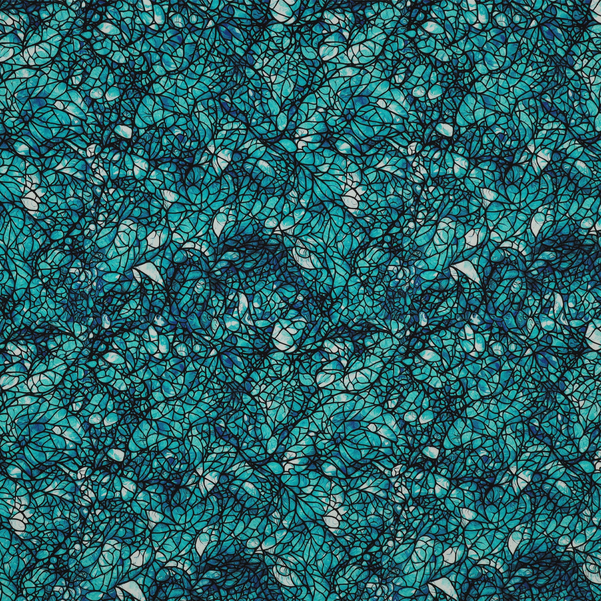 Cat Artistry Fabric Collection - Glassine Turquoise