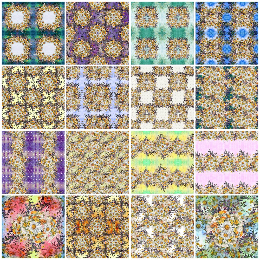 Chamomile Flowers Fat Quarter Bundle - 16 Pieces