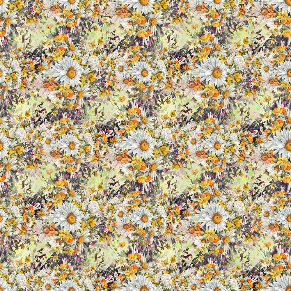 Chamomile & Wild Flowers Fabric - Yellow