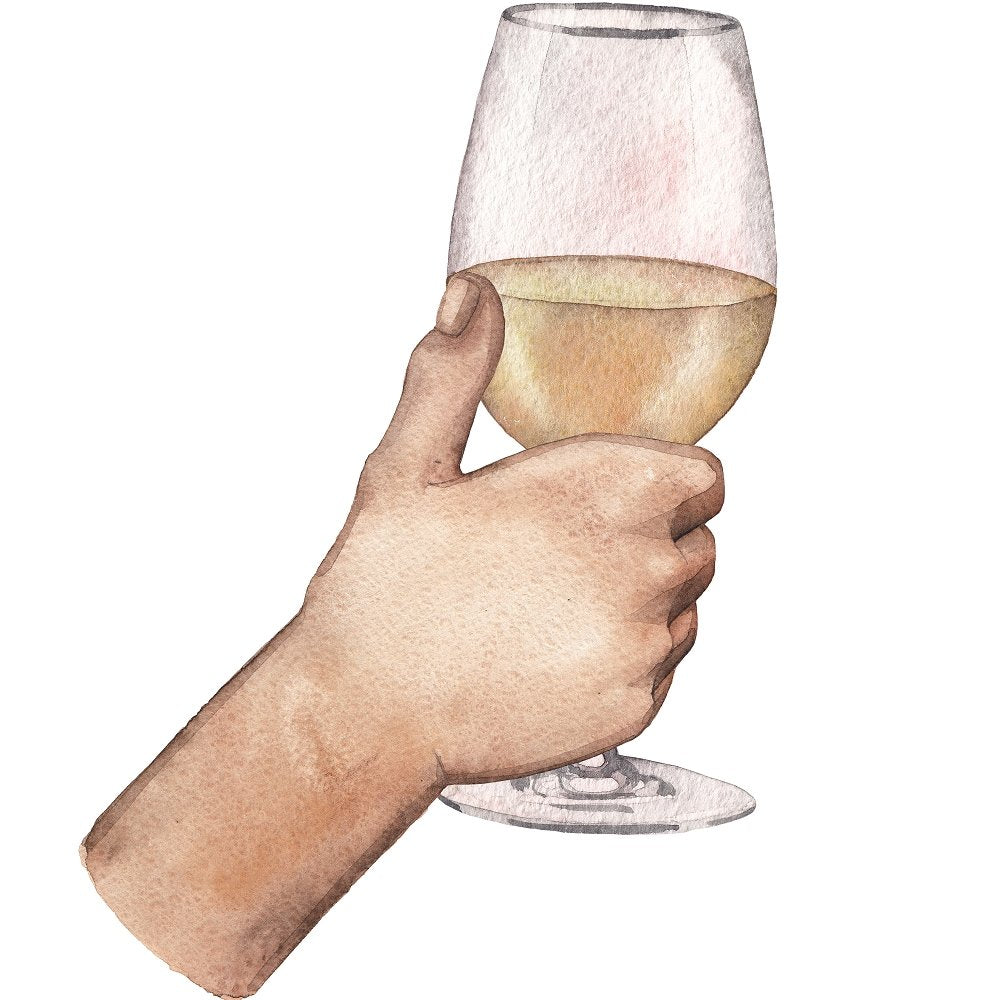 Chardonnay Wine Toast Fabric Panel - Variation 1