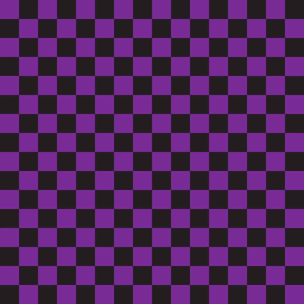 Checkered Basics Fabric - Grape on Black