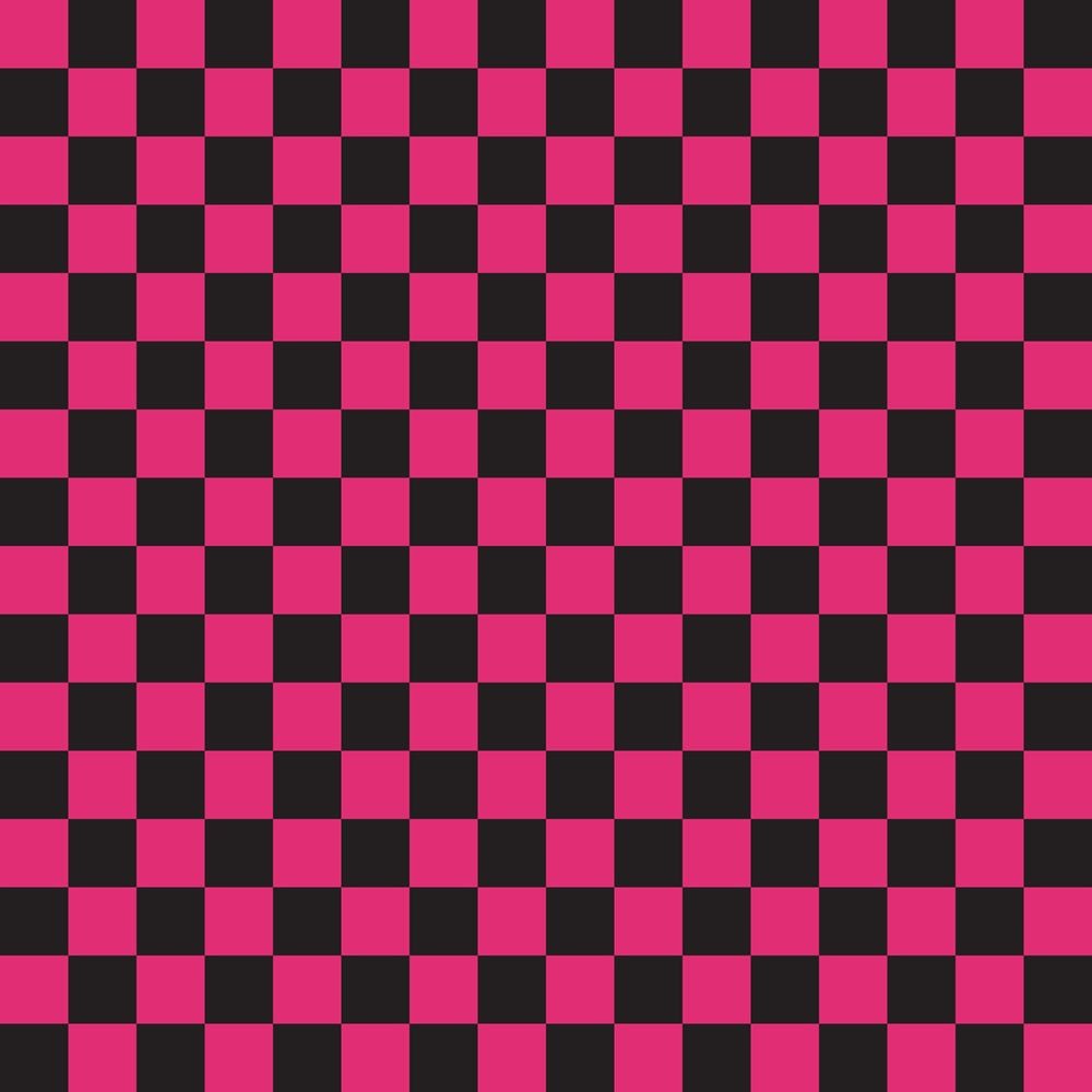 Checkered Basics Fabric - Pink Carmine on Black
